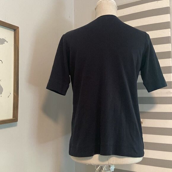 Peruvian Connection Black Embroidered Patterned Short Sleeve Blouse Size Medium - Picture 4 of 6